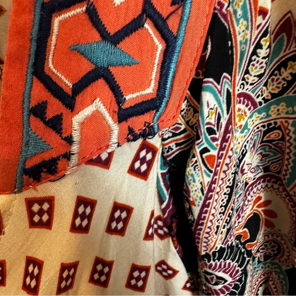 Flying Tomato Embroidered Vibrant Bohemian Open Front Kimono - Picture 12 of 16